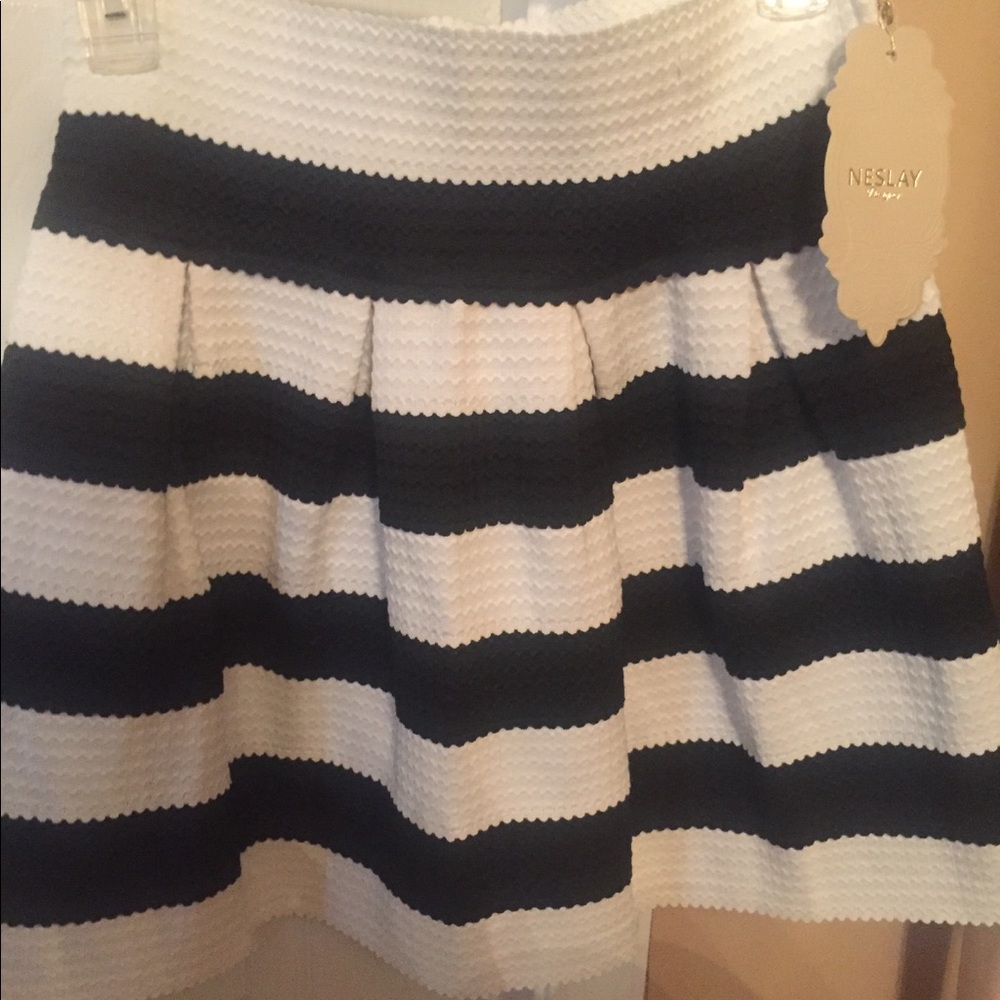 Black & white striped skirt